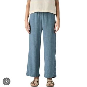 Patagonia Garden Island High-Rise Wide Leg Pants. Blue. Hemp & Lyocell Blend. XS